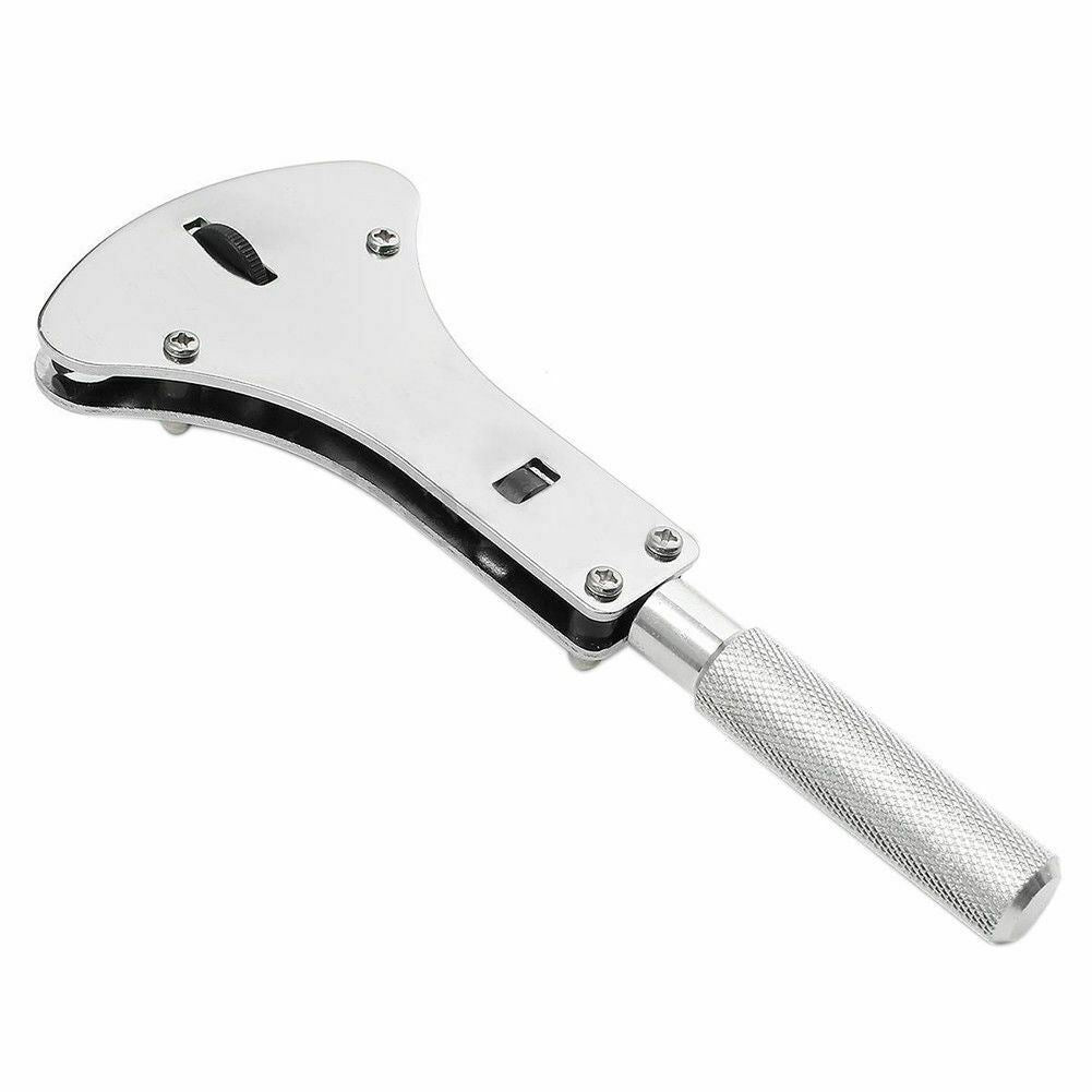 Adjustable 55cm watch back case opener wrench with 18 bits for precise watch repair and battery replacement.