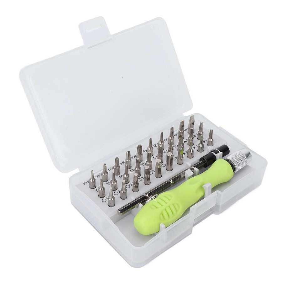 Professional 32-in-1 watch screwdriver set, alloy precision tools with storage box for watch repairs
