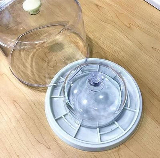 Transparent plastic double dust cover for watch parts, perfect for protecting delicate components.