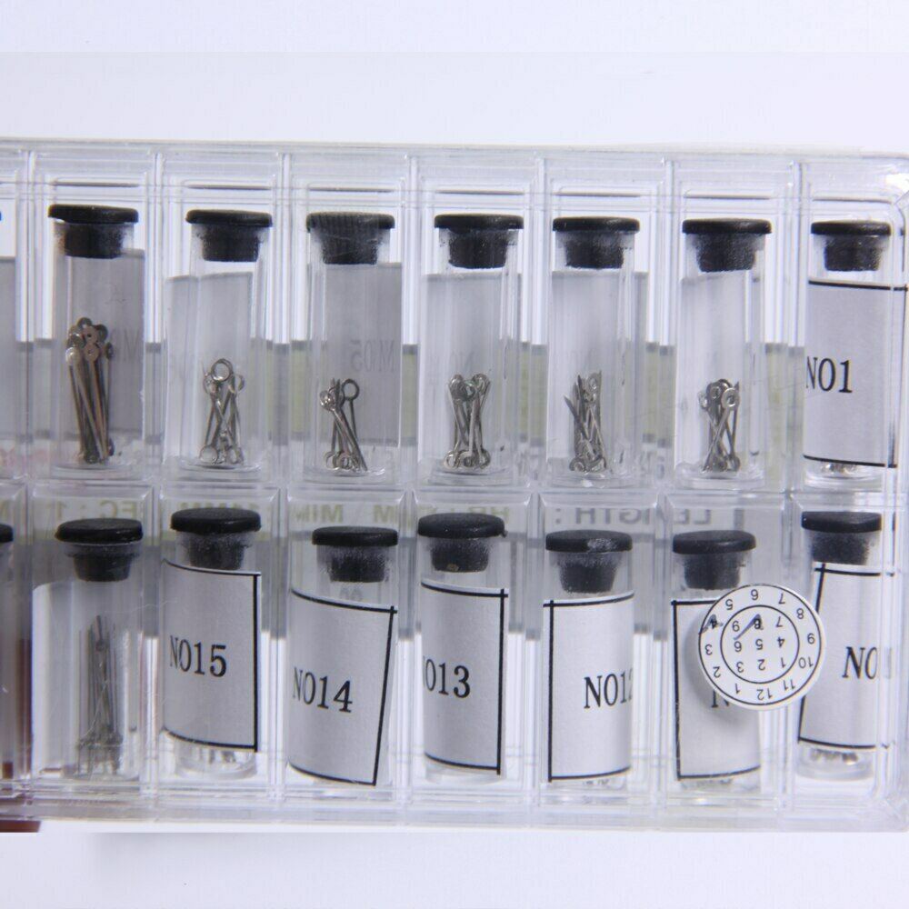 180PCS silver hour, minute, and second watch hands set, precise repair components for accurate timekeeping.