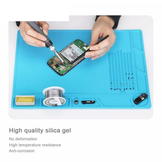 Silicone insulation pad 34x23cm for watch repair, thermostable and anti-corrosive.