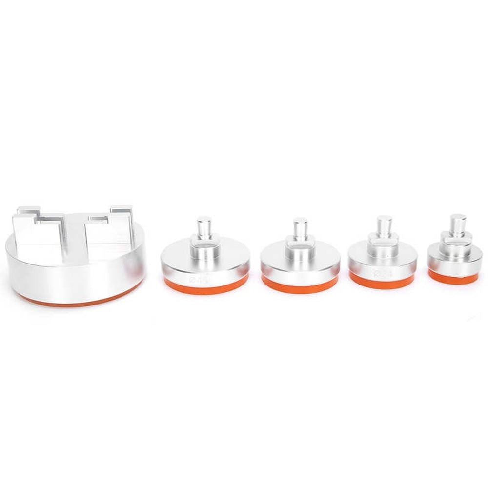 Watch suction back case cover opener with 8 dies for precise watch repair, ideal for professional watchmakers.