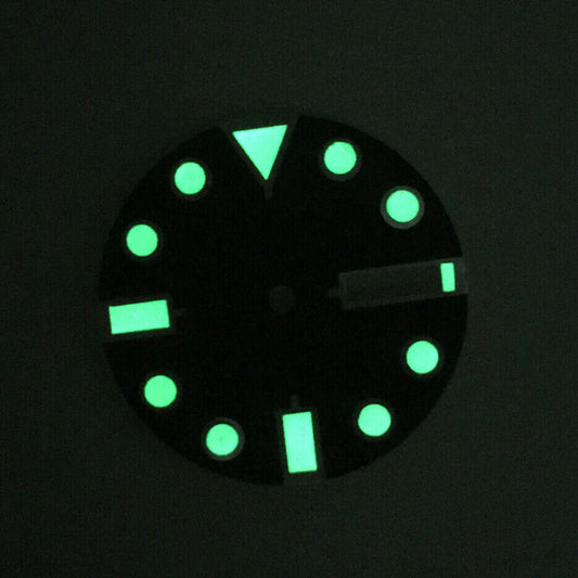 28.5mm luminous watch dial for NH35 movement, perfect for precision watch repair and customization.