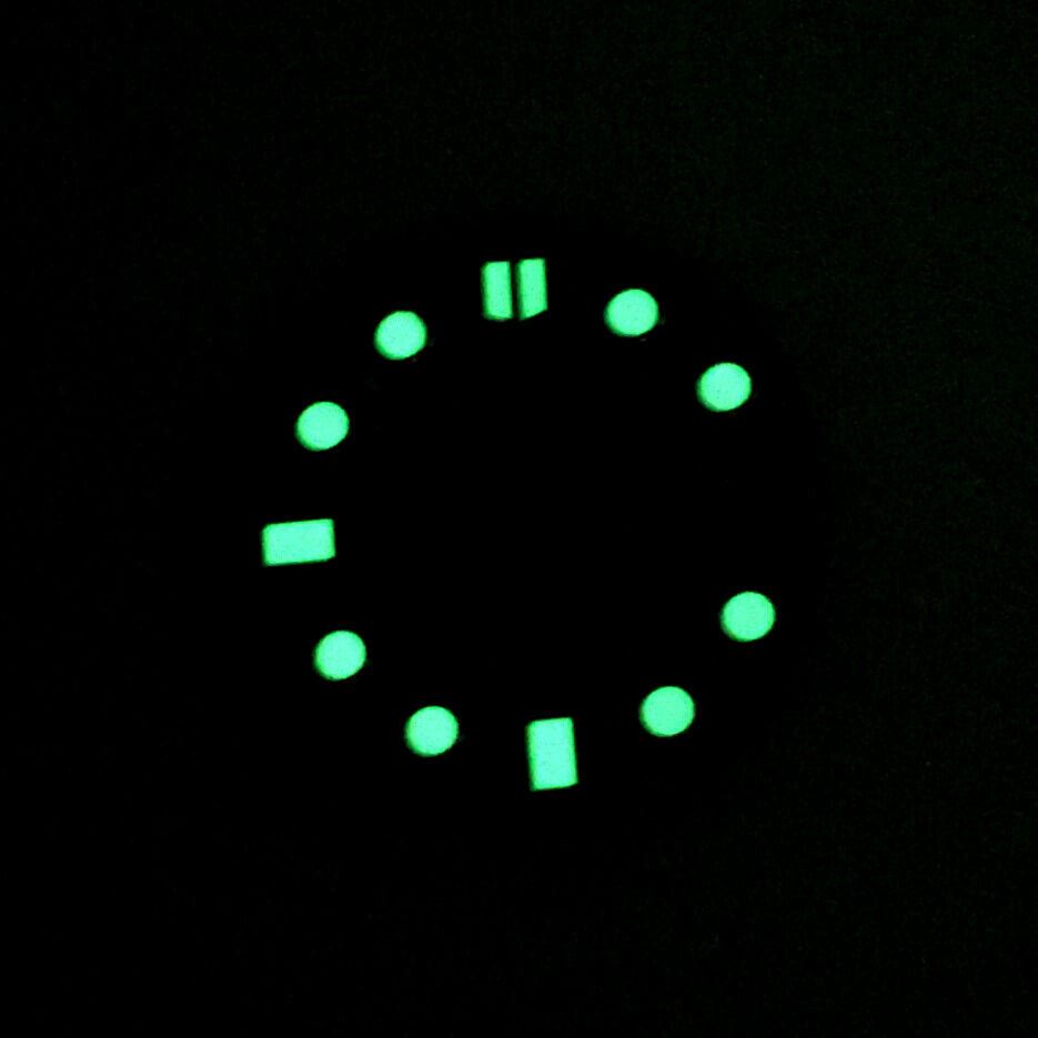 28.5mm luminous watch dial for NH35 movement, ideal replacement part for precise timekeeping.