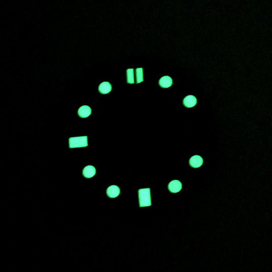 28.5mm luminous watch dial compatible with NH35 movement, ideal for watch parts replacement.