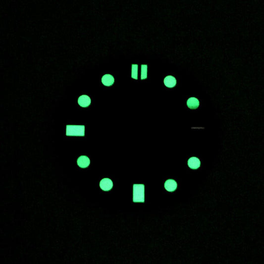 28.5mm luminous watch dial for NH35 movement, perfect replacement part for precise timekeeping.