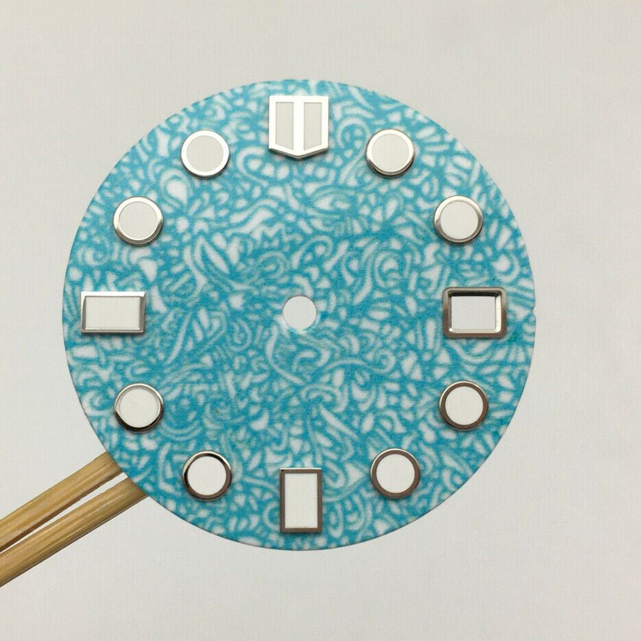 28.5mm luminous watch dial for NH35 movement, ideal for precise repairs and replacements.