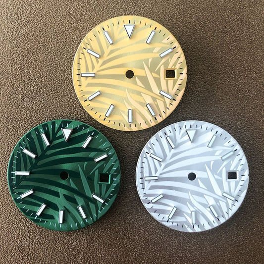 Luminous 28.5mm watch dial by Miyota for 8200 821A 8215 2813 movements, ideal for night visibility.