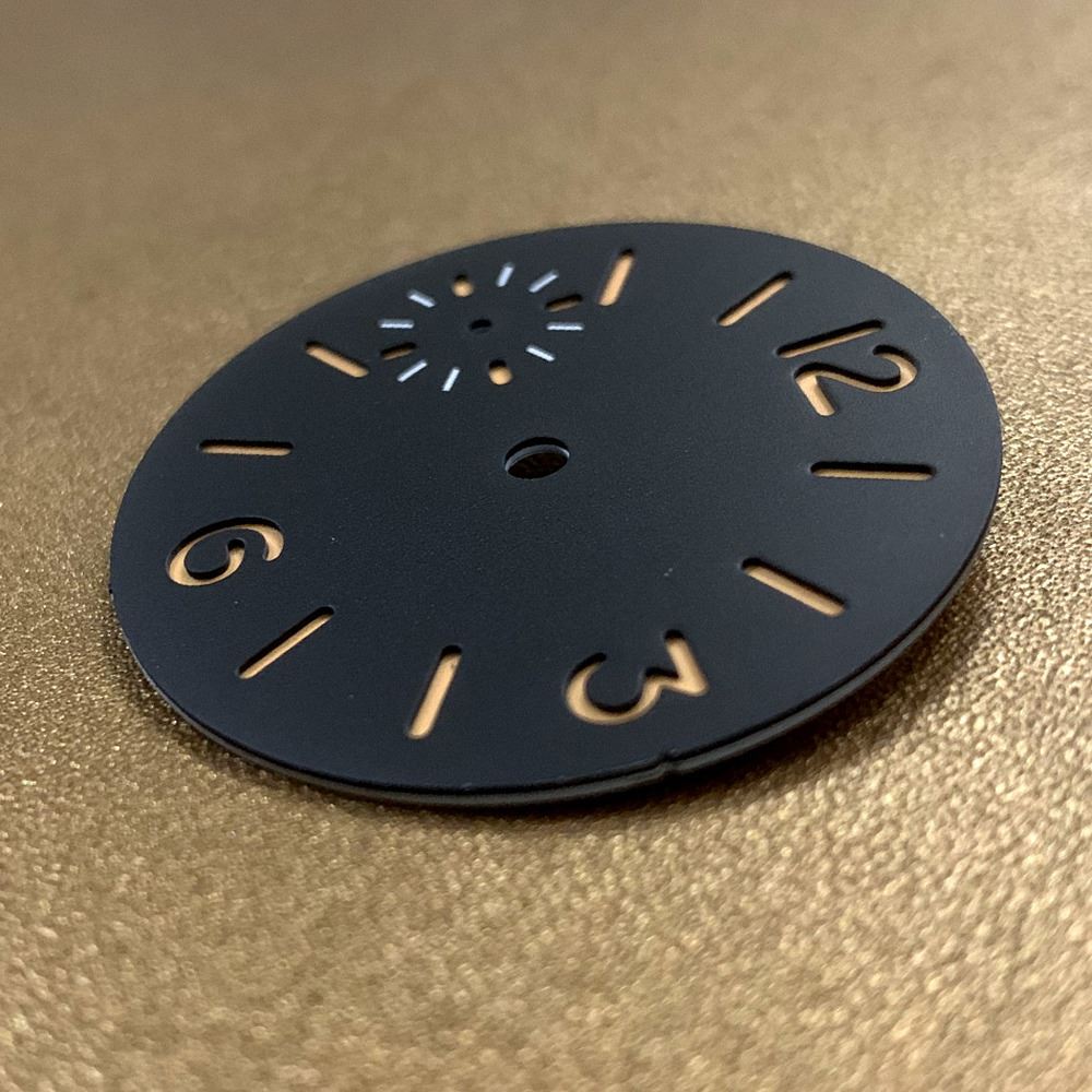 Luminous 34.5mm watch dial for ETA6497 & Seagull ST3600 movements, ideal watch upgrade.