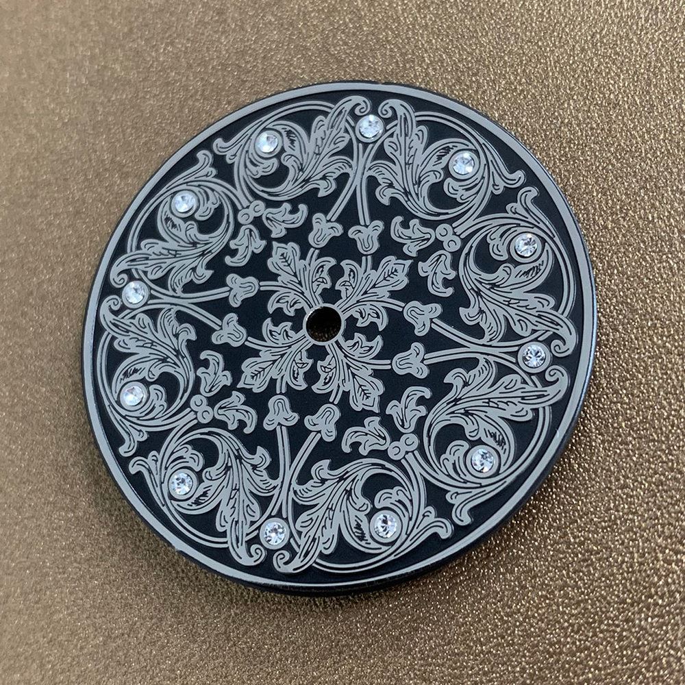 36mm 3D carved watch dial for Swiss ETA 6497/6498 and Seagull ST3600, precision accessory.
