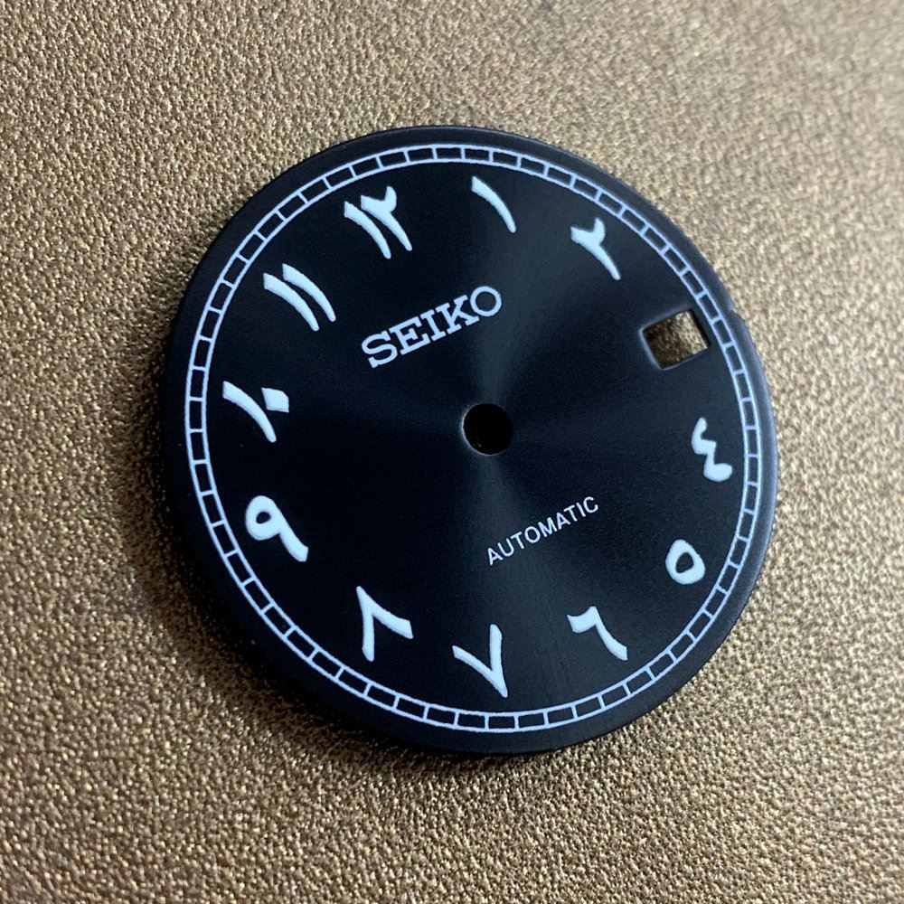 28.5mm Arabic Font Watch Dial Luminous Suitable for NH35 Movement Watch Parts
