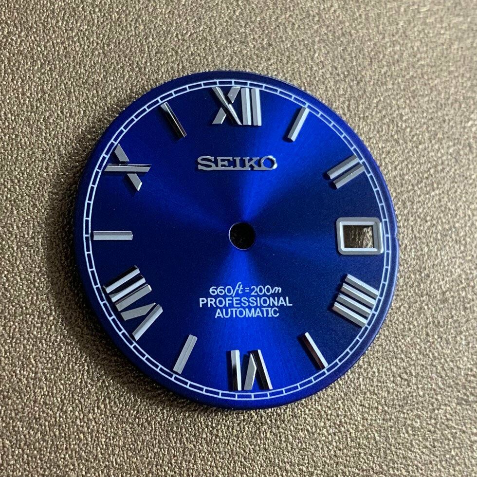 28.5mm classic Roman numeral watch dial, fits NH35 NH36 movements, ideal for watch repairs.