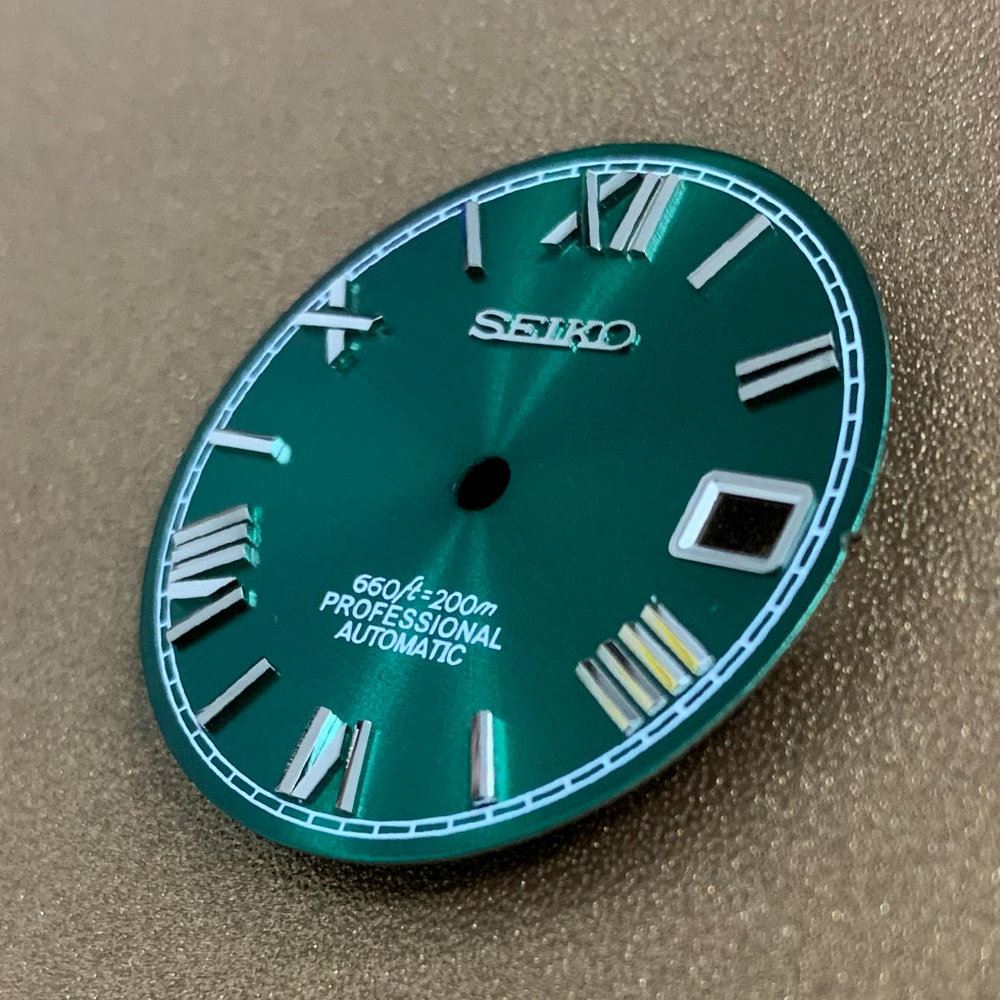 28.5mm Roman numeral watch dial in classic design, compatible with NH35 NH36 movements for watch repairs.
