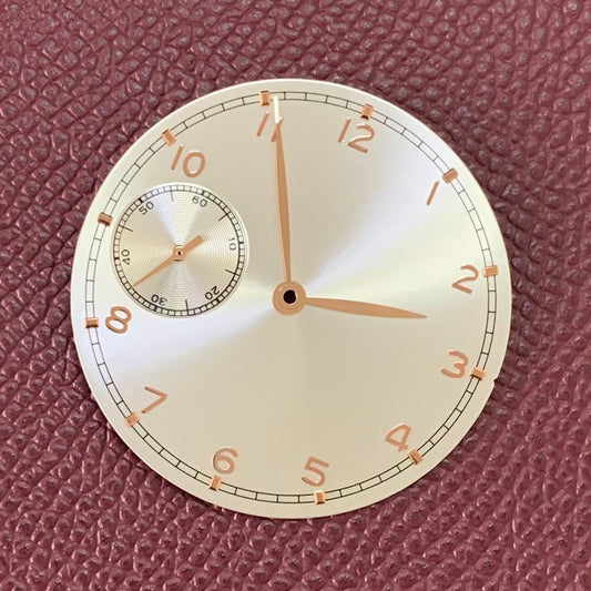 37mm watch dial for Seagull 6497 movement, precise replacement part enhancing vintage watch repair.
