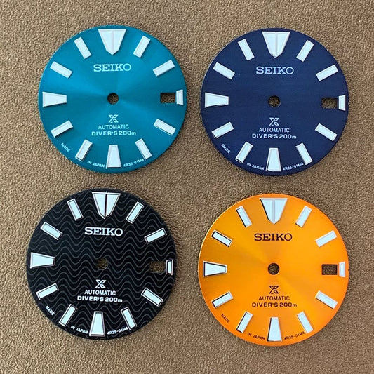 28.5mm enamel luminous watch dial for NH35 NH36 movement, ideal for watch repairs.