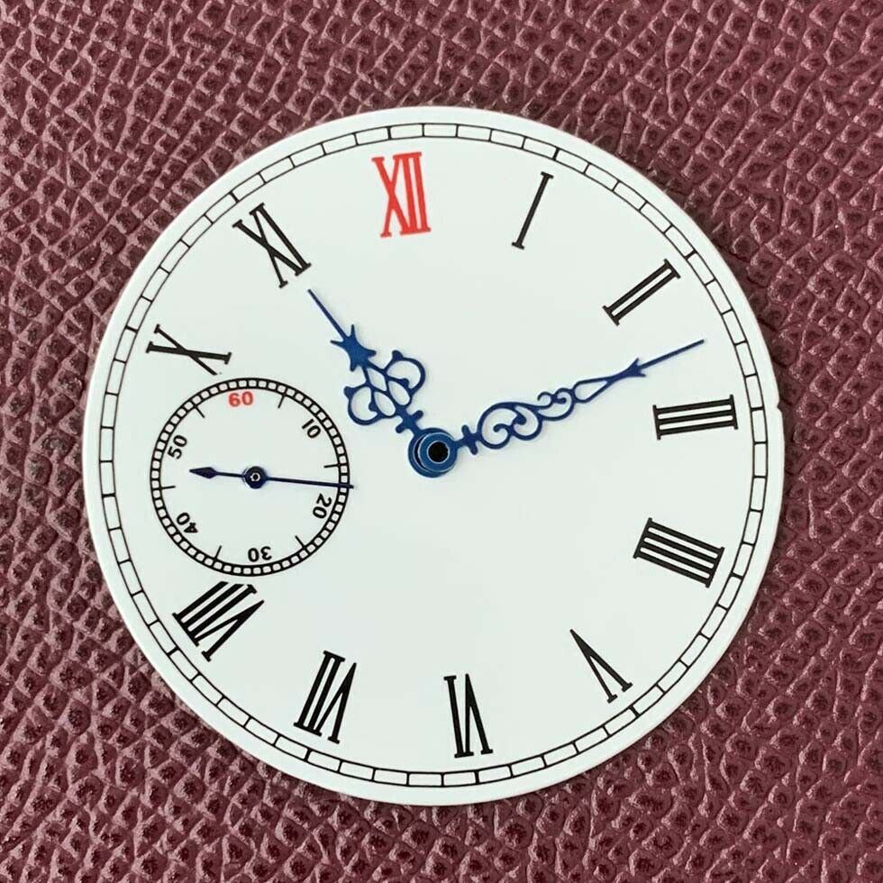 Cadran de montre blanc de 38,8 mm avec aiguilles, compatible avec les mouvements <tc>ETA</tc>6497, 6498 et ST3600