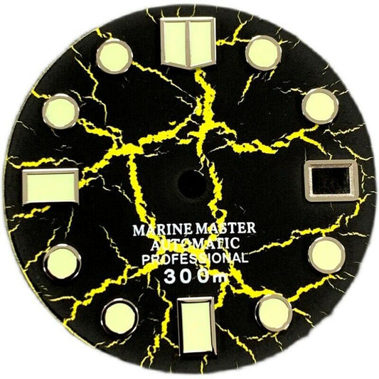 28.5mm Crackle watch dial with C3 luminous, perfect for NH35 movement.
