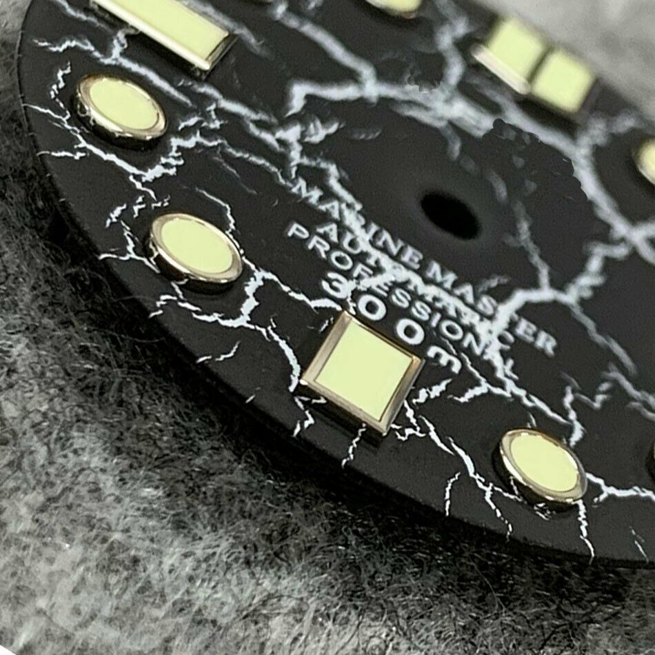 28.5mm Crackle Watch Dial C3 Enhanced Luminous Suitable for NH35 Movement