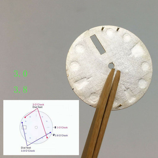 Watch dial with luminous markers for NH36 NH35 movement, ideal replacement part