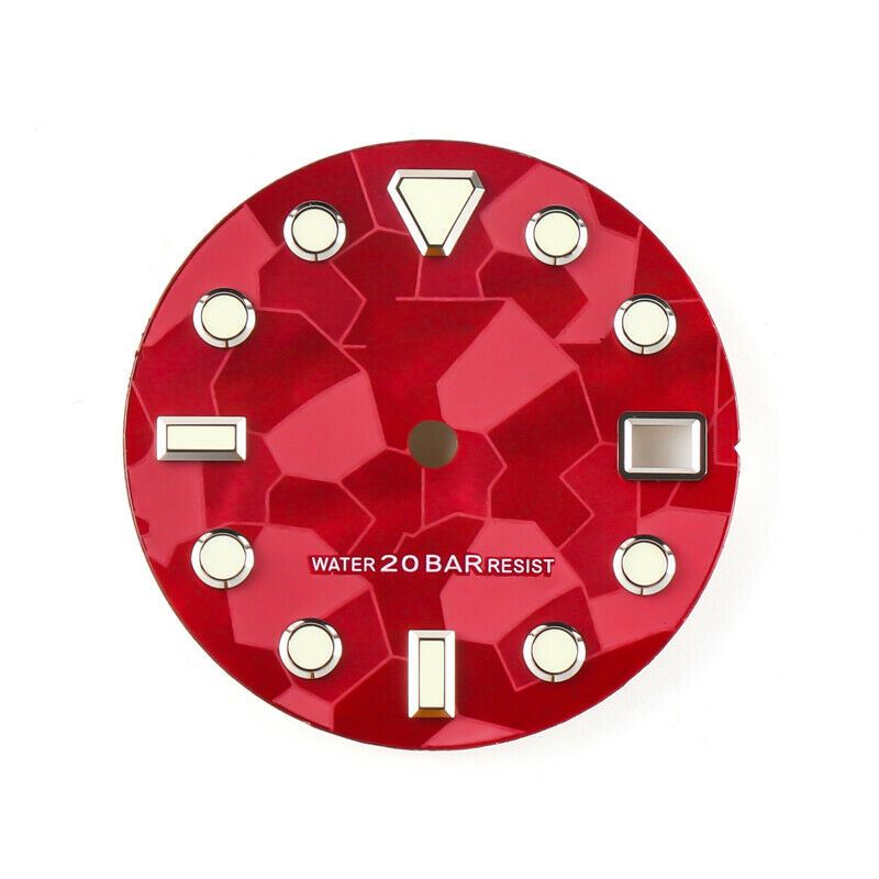 Cadran de montre 3D lumineux en forme de météorite de 28,5 mm, compatible avec le mouvement NH35