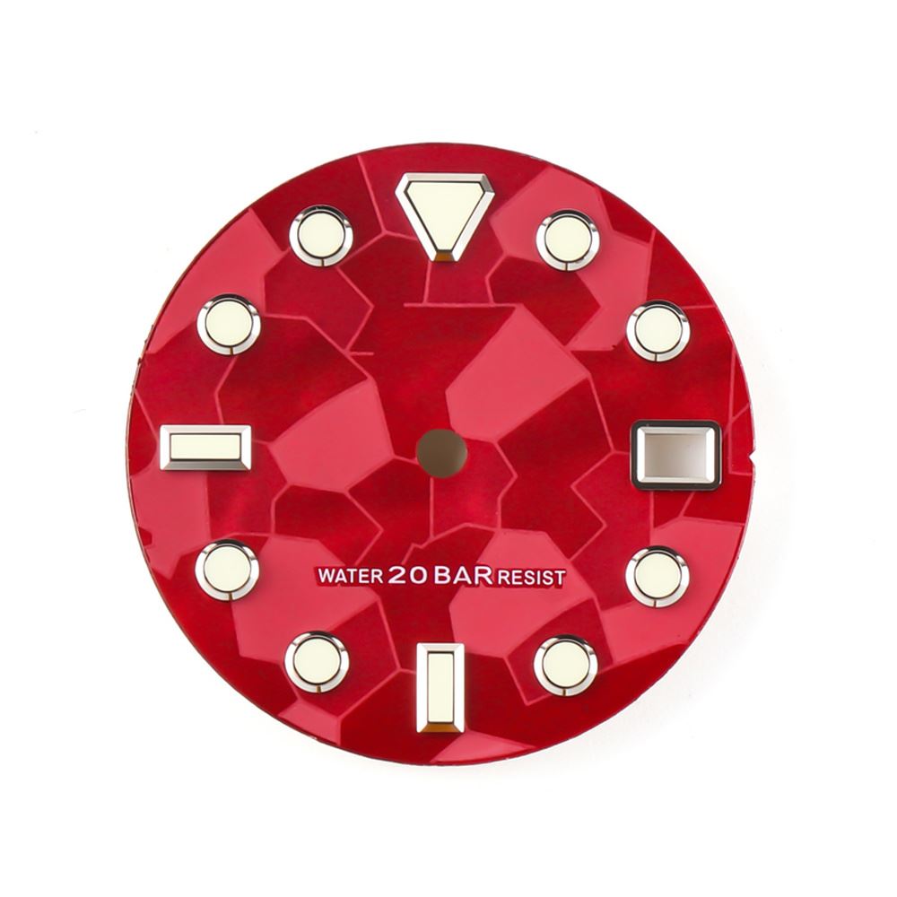 Cadran de montre 3D lumineux en forme de météorite de 28,5 mm, compatible avec le mouvement NH35