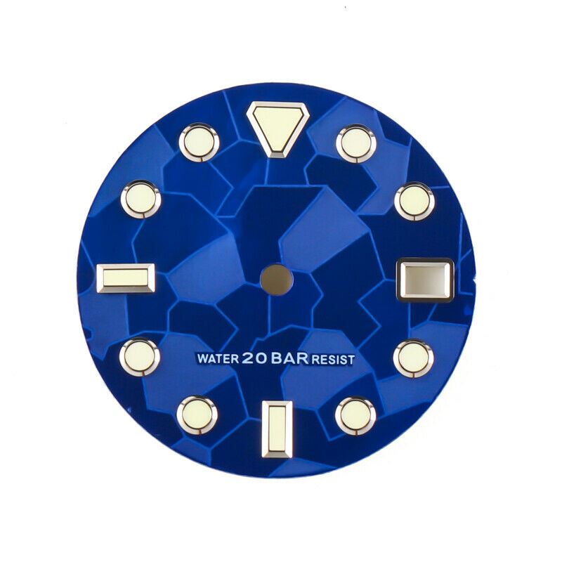 Cadran de montre 3D lumineux en forme de météorite de 28,5 mm, compatible avec le mouvement NH35