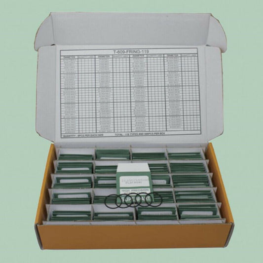 Waterproof F ring kit by 119 Sizes with 595 black gasket washers for watch back sealing.