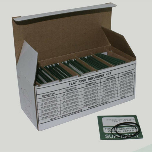 30 sizes waterproof F-type black watch back gasket washers, 90-piece F ring kit for secure sealing