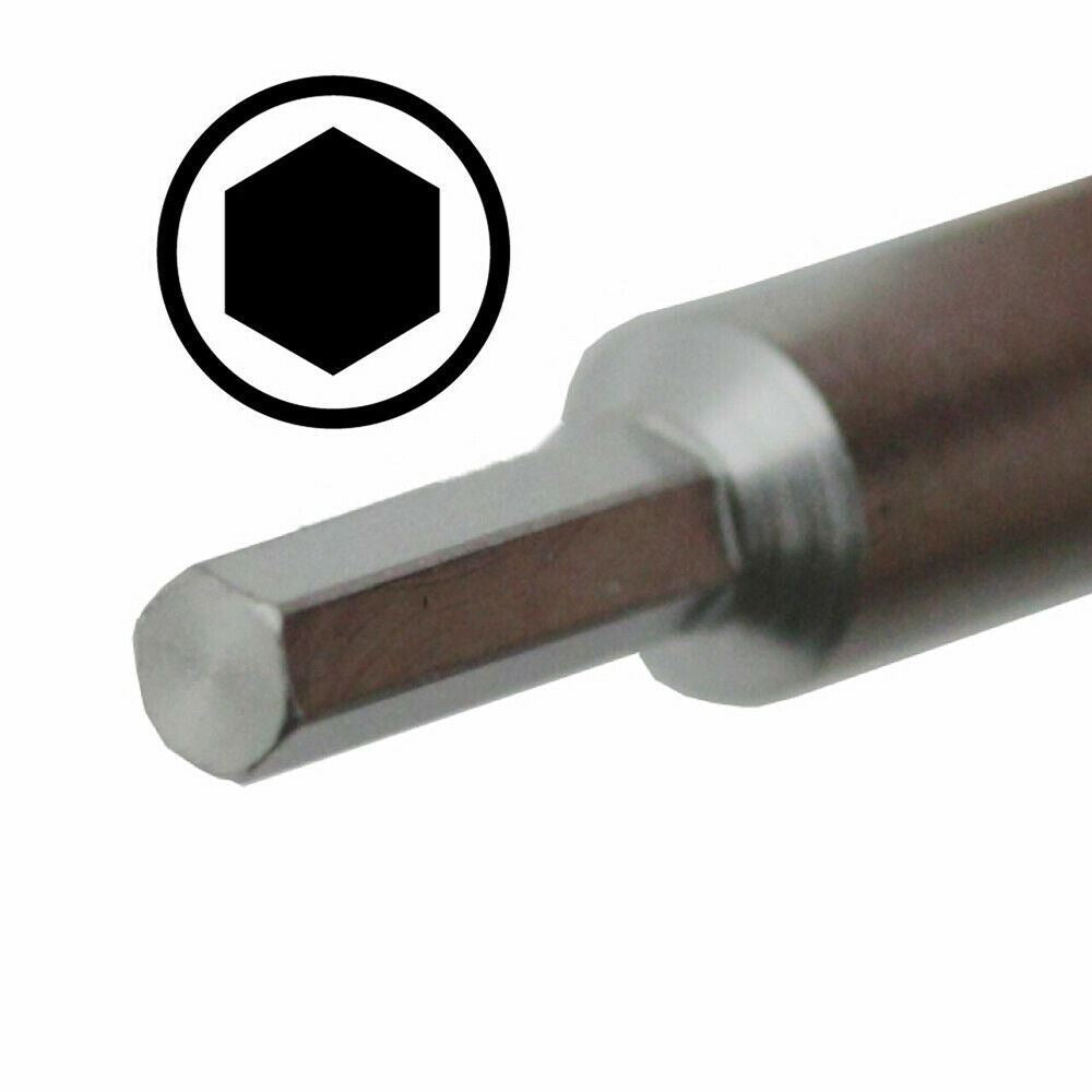 Set of 4 Bergeon 30081-HEX-P04 hex screwdrivers for precise watchmaker repairs and adjustments.
