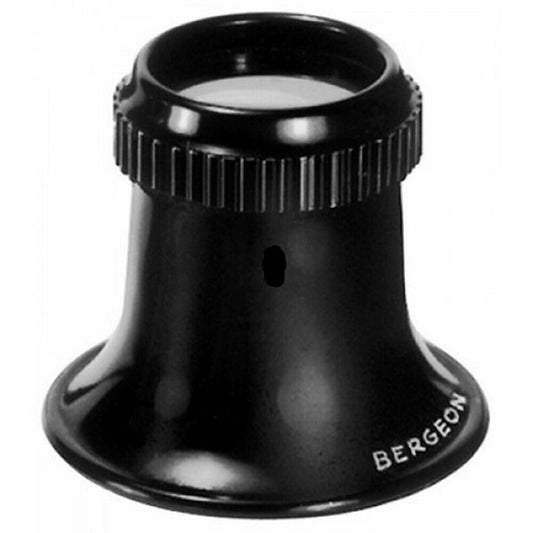 Bergeon 4902-1.5 aplanatic watchmaker's eyeglass with 6.7x magnification for precise watch repair.