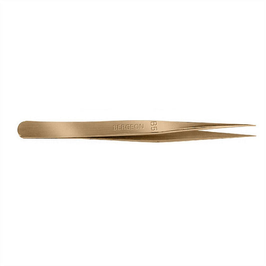 Bergeon 7421-PM-B5 bronze tweezers for precise watch repair, Swiss made quality and durability