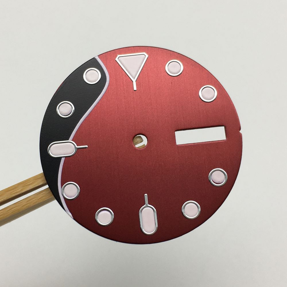 28.5mm luminous watch dial with LOGO, fits NH35A movement, perfect for precise watch repairs.