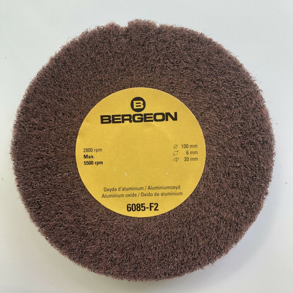 Bergeon 6085-F2 aluminum oxide polishing brush for watch accessory refinement and precision finishing.