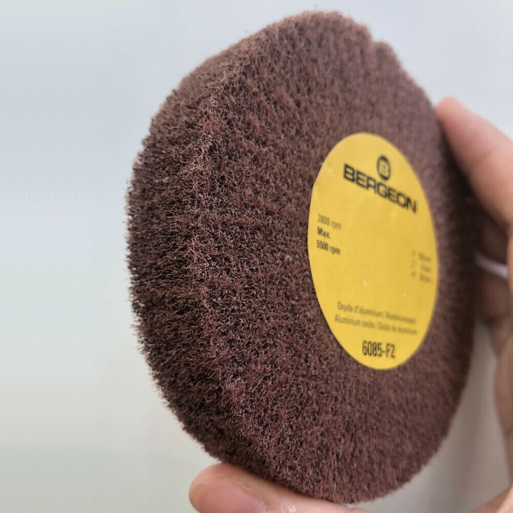 Bergeon 6085-F2 aluminum oxide polishing brush for watch accessory refinement and precision finishing.