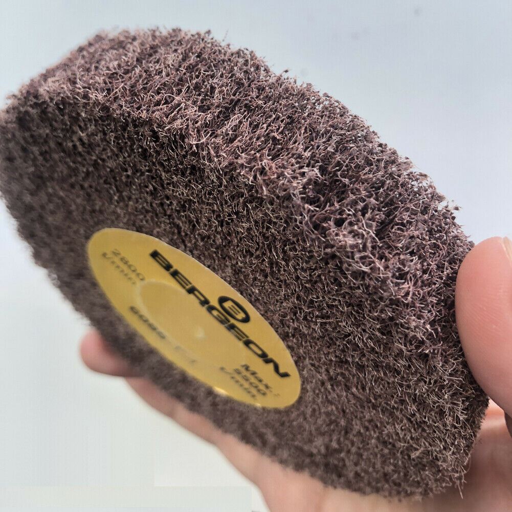 Bergeon 6085-F1 polishing brush with medium grain aluminum oxide wheels for precise watch accessory refinishing.