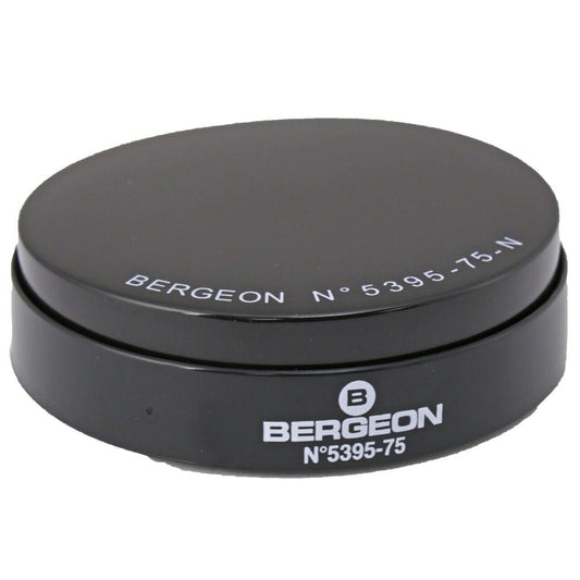 Bergeon 5395-75-N black gel cushion, 75mm watch case casing, Swiss precision tool accessory.