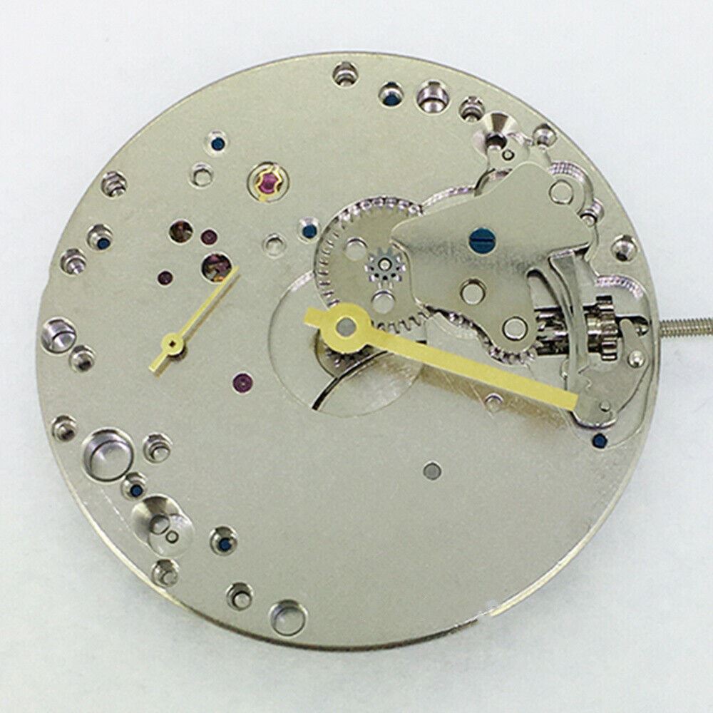 Seagull 6498 mechanical hand-winding watch movement with second hand at 6 o'clock, precision craftsmanship.