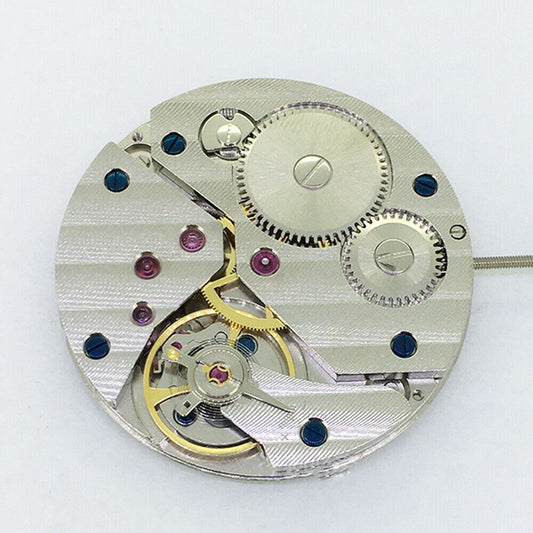 Seagull 6498 mechanical hand-winding watch movement with second hand at 6 o'clock, precision craftsmanship.