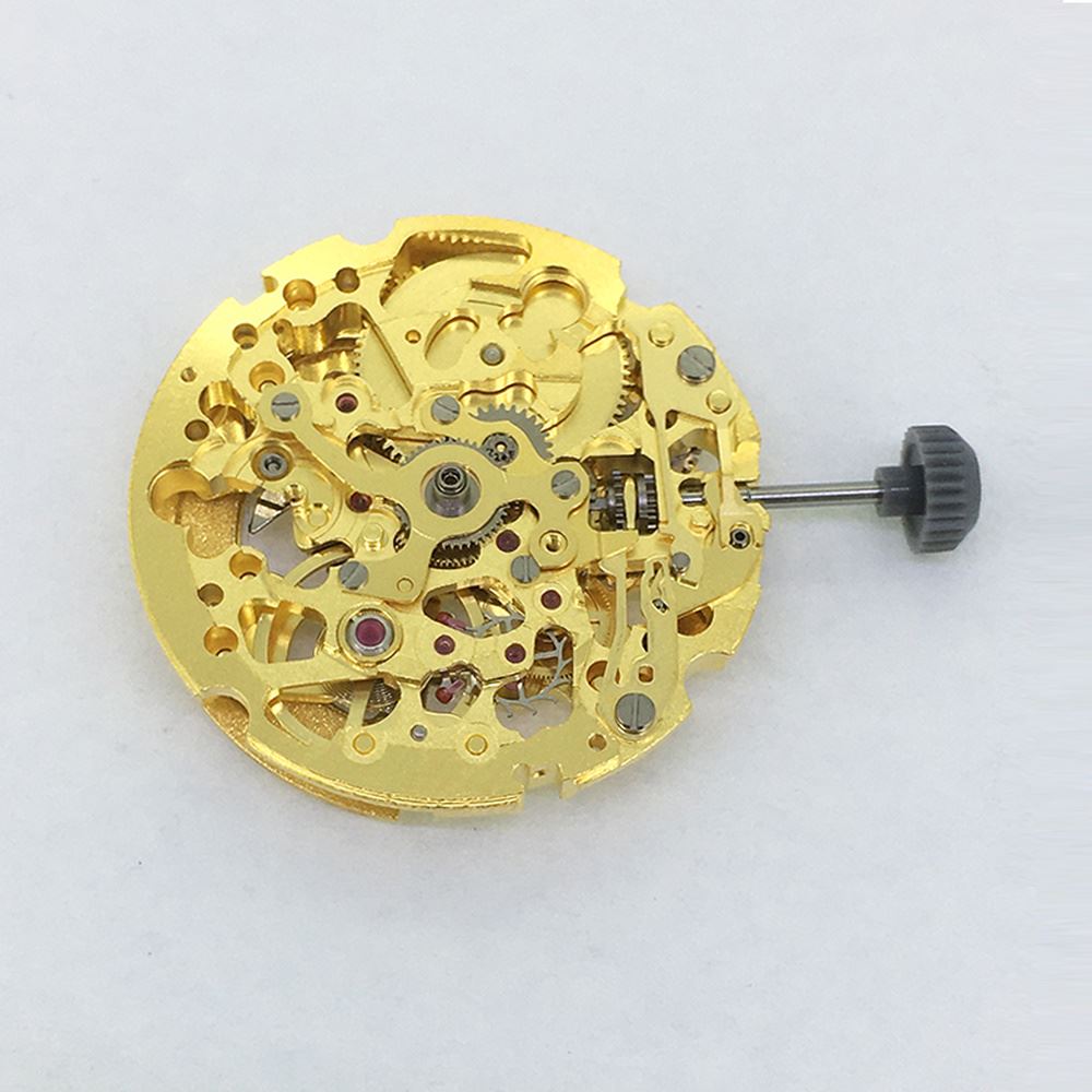 Japan Made Miyota 8N24 Golden Automatic Mechanical Japan Movement Skeleton