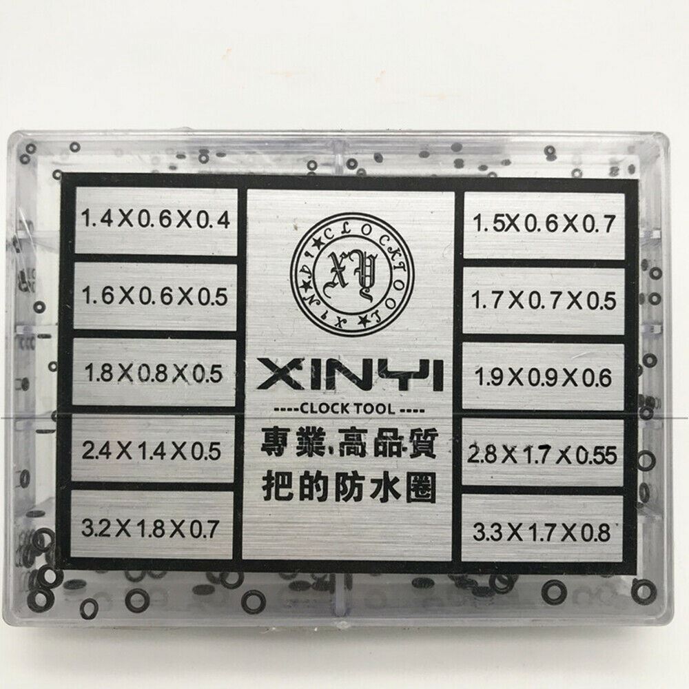 Set of 500 waterproof rubber watch crown seals and O-ring gaskets for durable watch repairs