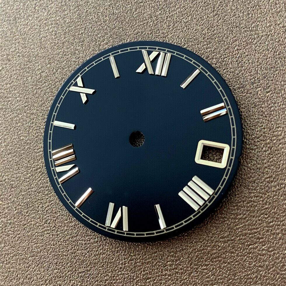 28.5mm watch dial for NH35/NH36 movement, durable replacement part for precise timekeeping.