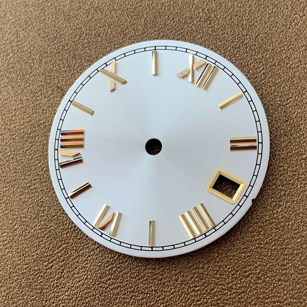 28.5mm watch dial for NH35/NH36 movement, durable replacement part for precise timekeeping.