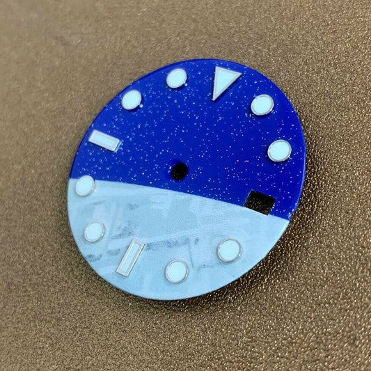 Green luminous 28.50mm watch dial for NH35/NH36 movement, ideal for night visibility.