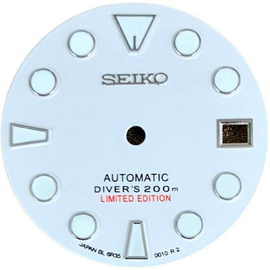 Green luminous 28.50mm watch dial for NH35 movement, ideal for watch customization.