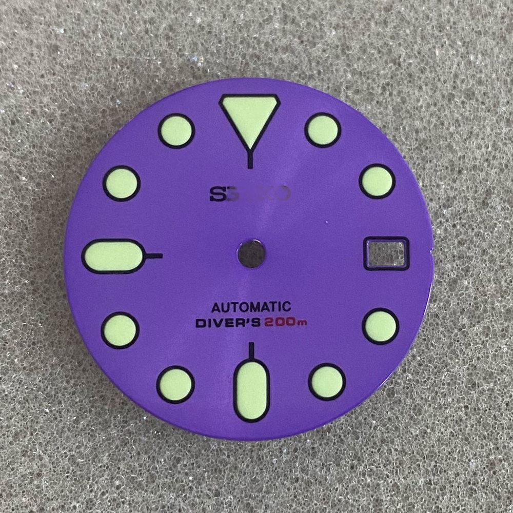 28.50mm C3 Enamel Watch Dial Green Luminous Suitable for NH35 Movement Watch #01