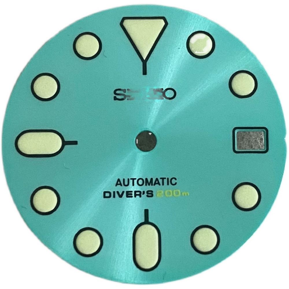 28.50mm C3 Enamel Watch Dial Green Luminous Suitable for NH35 Movement Watch #01