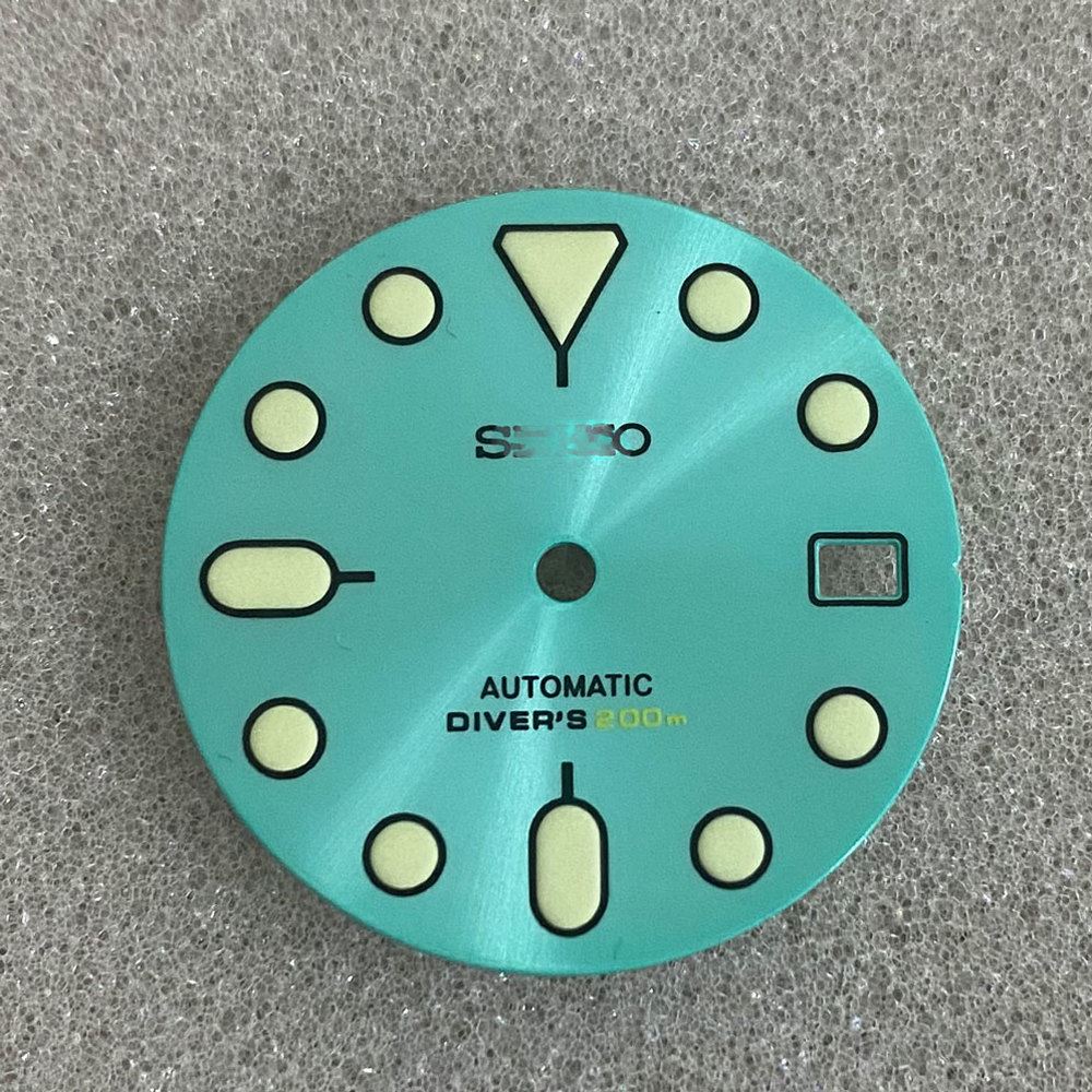28.50mm C3 Enamel Watch Dial Green Luminous Suitable for NH35 Movement Watch #01