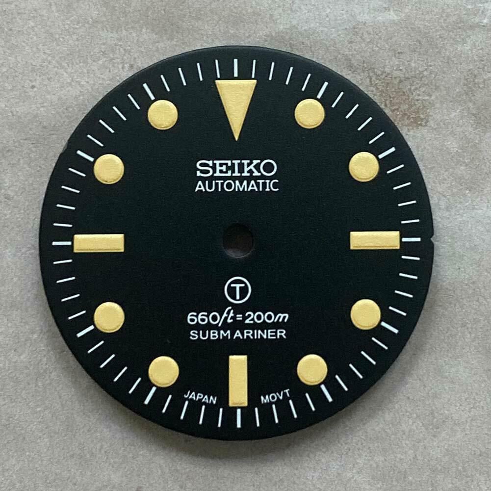 28,50 mm Zifferblatt grün leuchtend passend für NH35/NH36 Uhrwerk Uhr #04