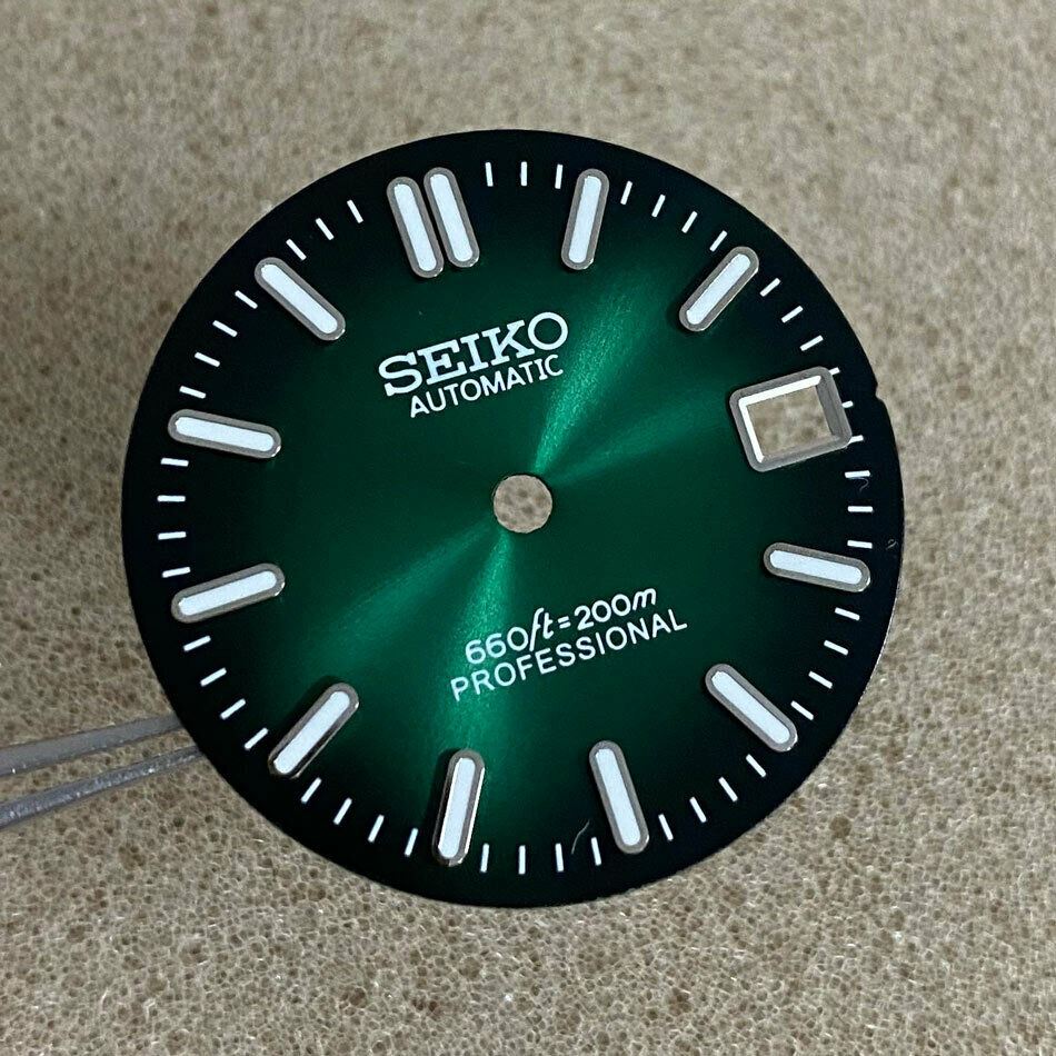 Cadran de montre 28,5 mm vert lumineux, compatible avec le mouvement NH35 #AE46