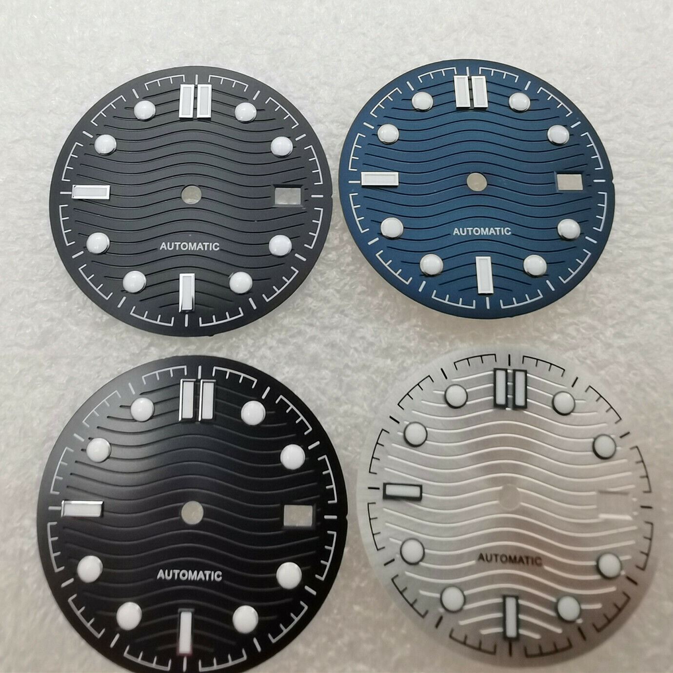 Green luminous 31mm watch dial for Omega NH35/NH36 movement, enhancing readability in low light.